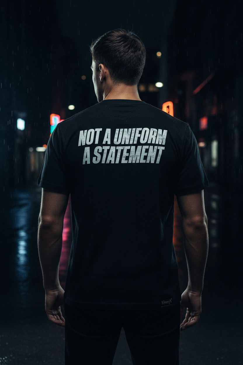 Not A Uniform. A Statement Tee — Reflective Drop-Shoulder