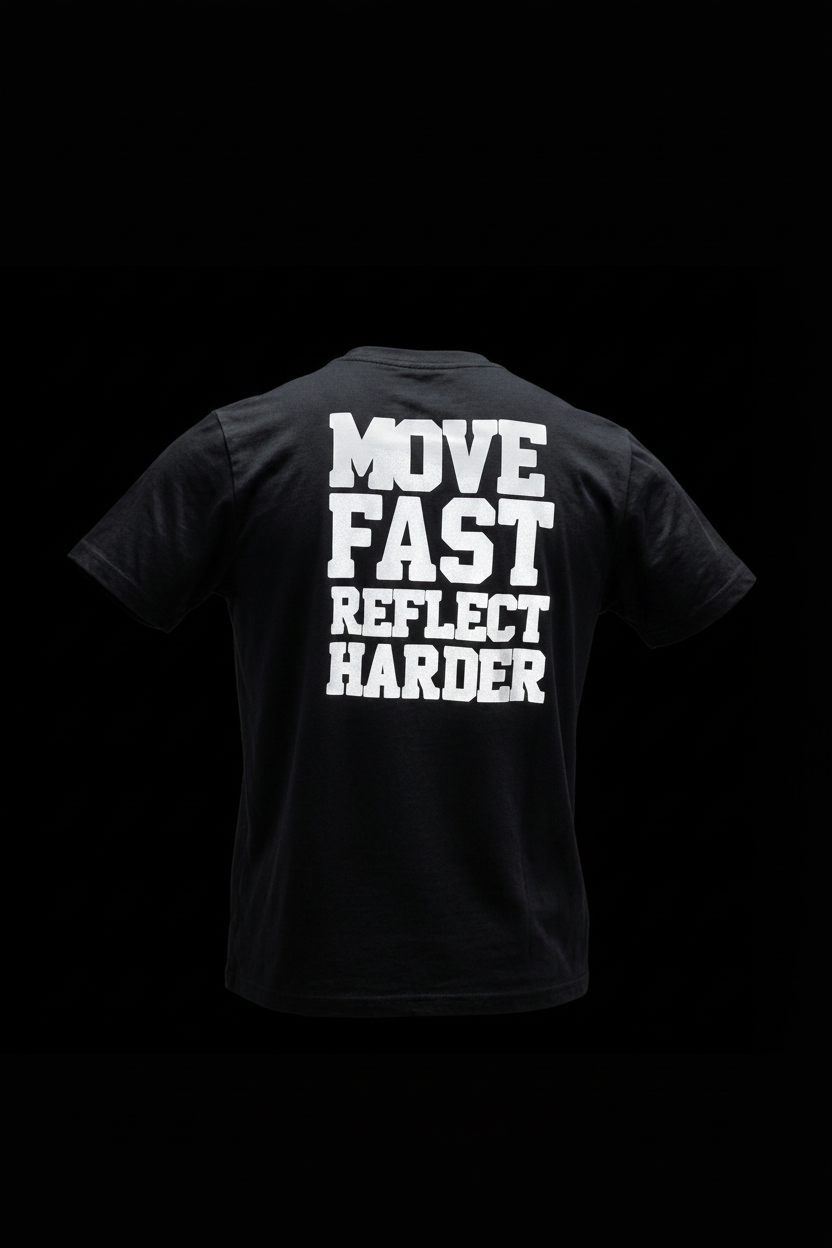 Move Fast Reflect Harder Tee — Oversized Reflective